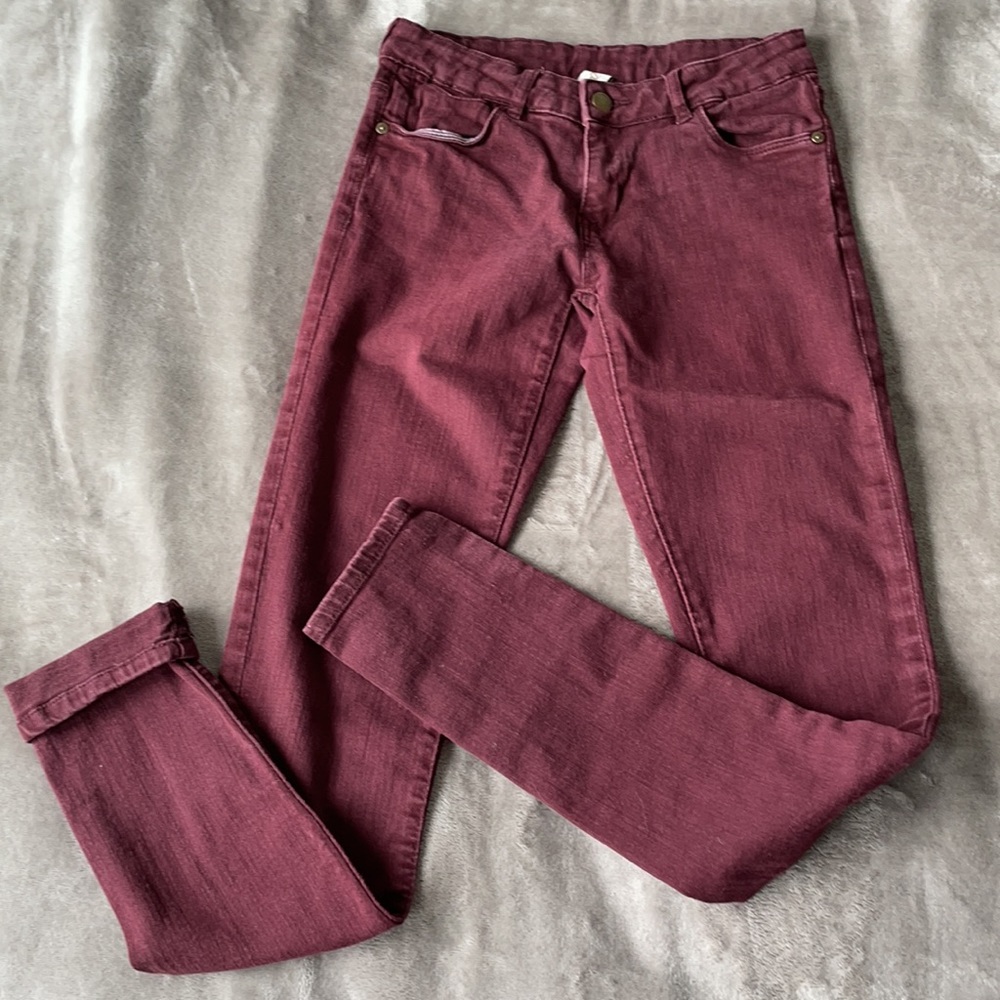 🌸3/$12🌸 maroon jeans - Picture 1 of 8